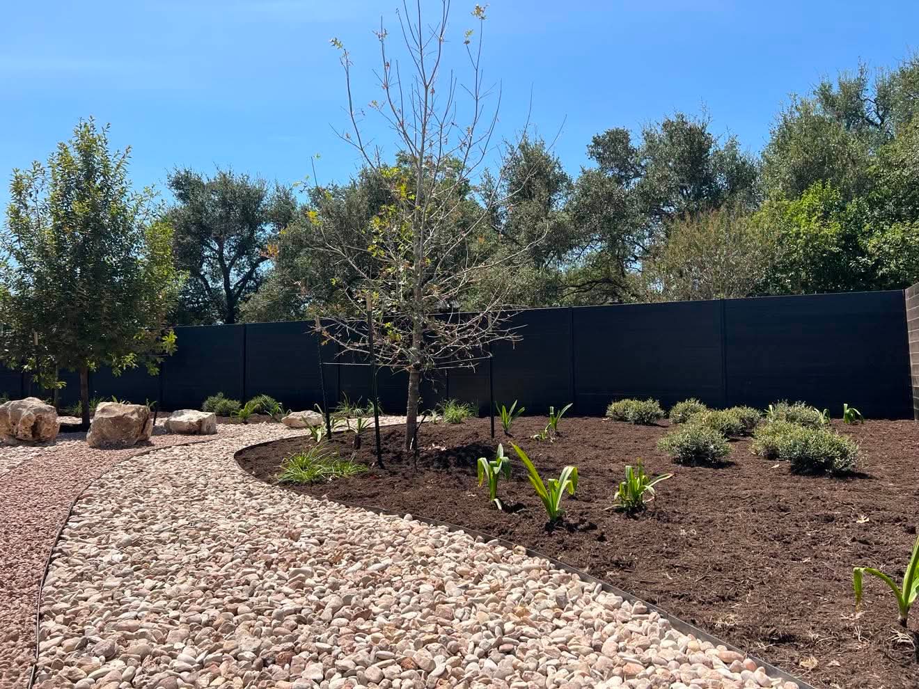 Custom landscaped garden bed