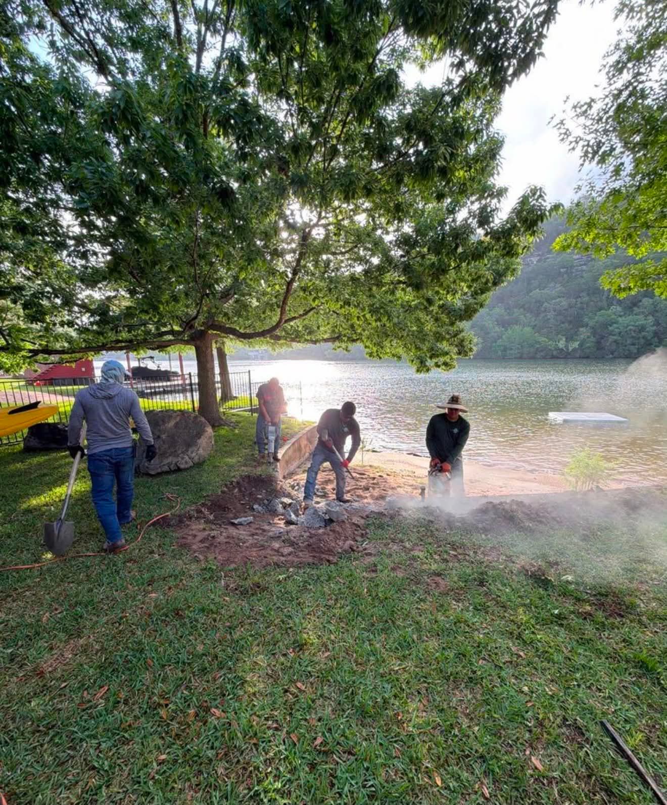 Lakeside landscape project by Elite Irrigation Solutions