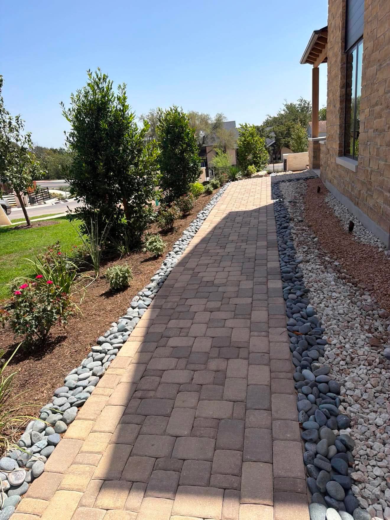 Paver walkway completed by Elite Irrigation Solutions